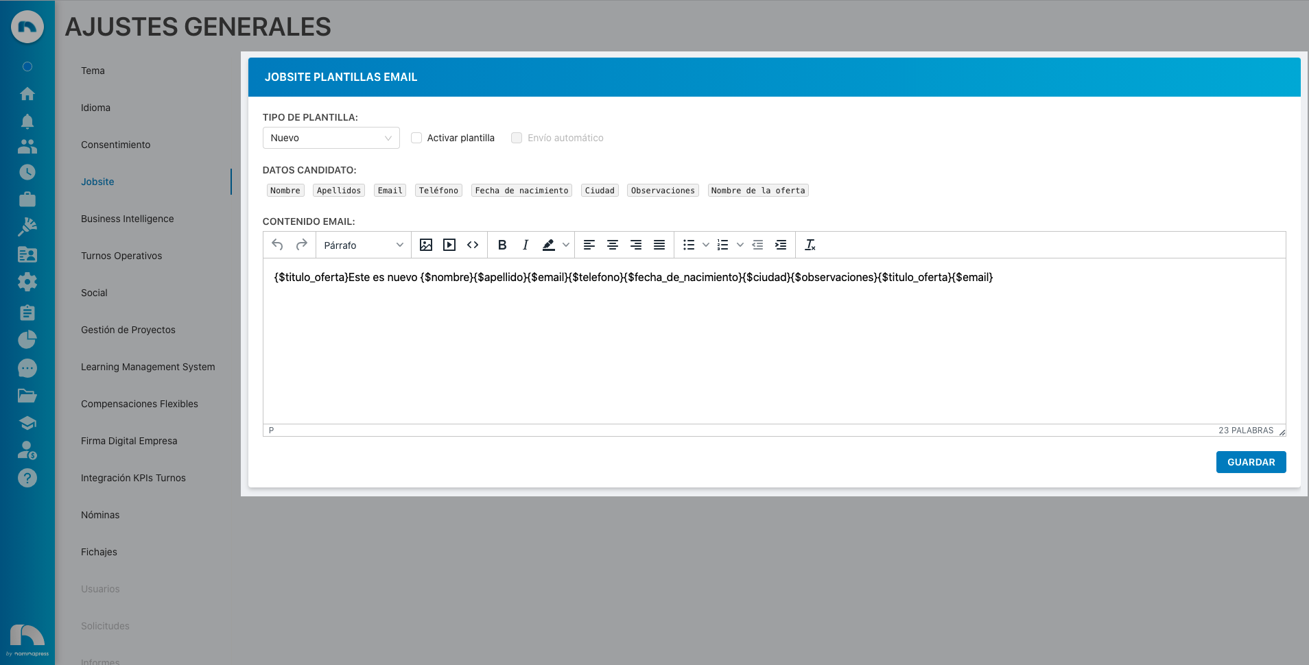 Templates Email Jobsite