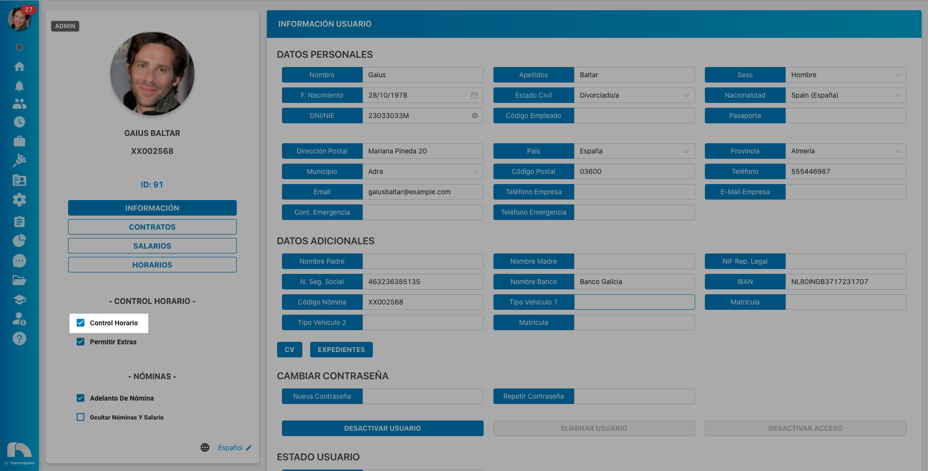 Control Horario Usuario