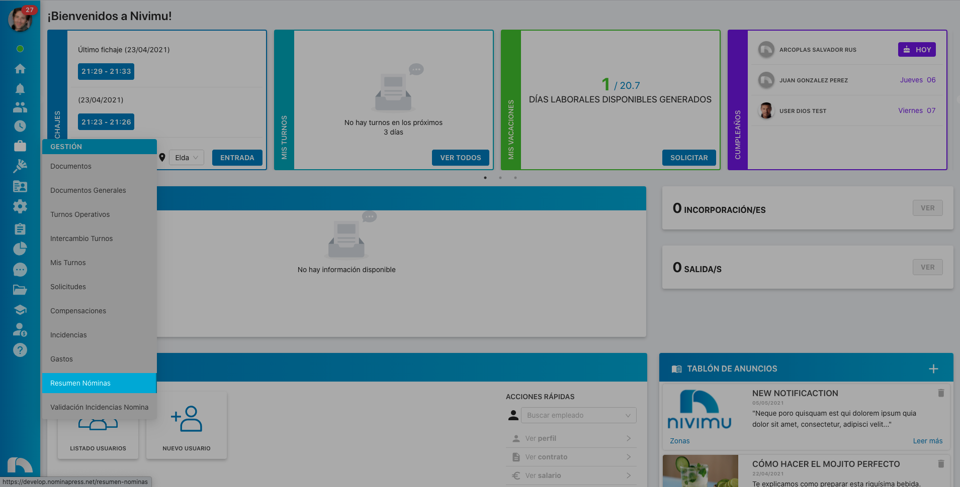 Resumen nominas