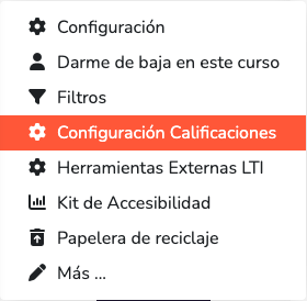 Configuración de Calificaciones