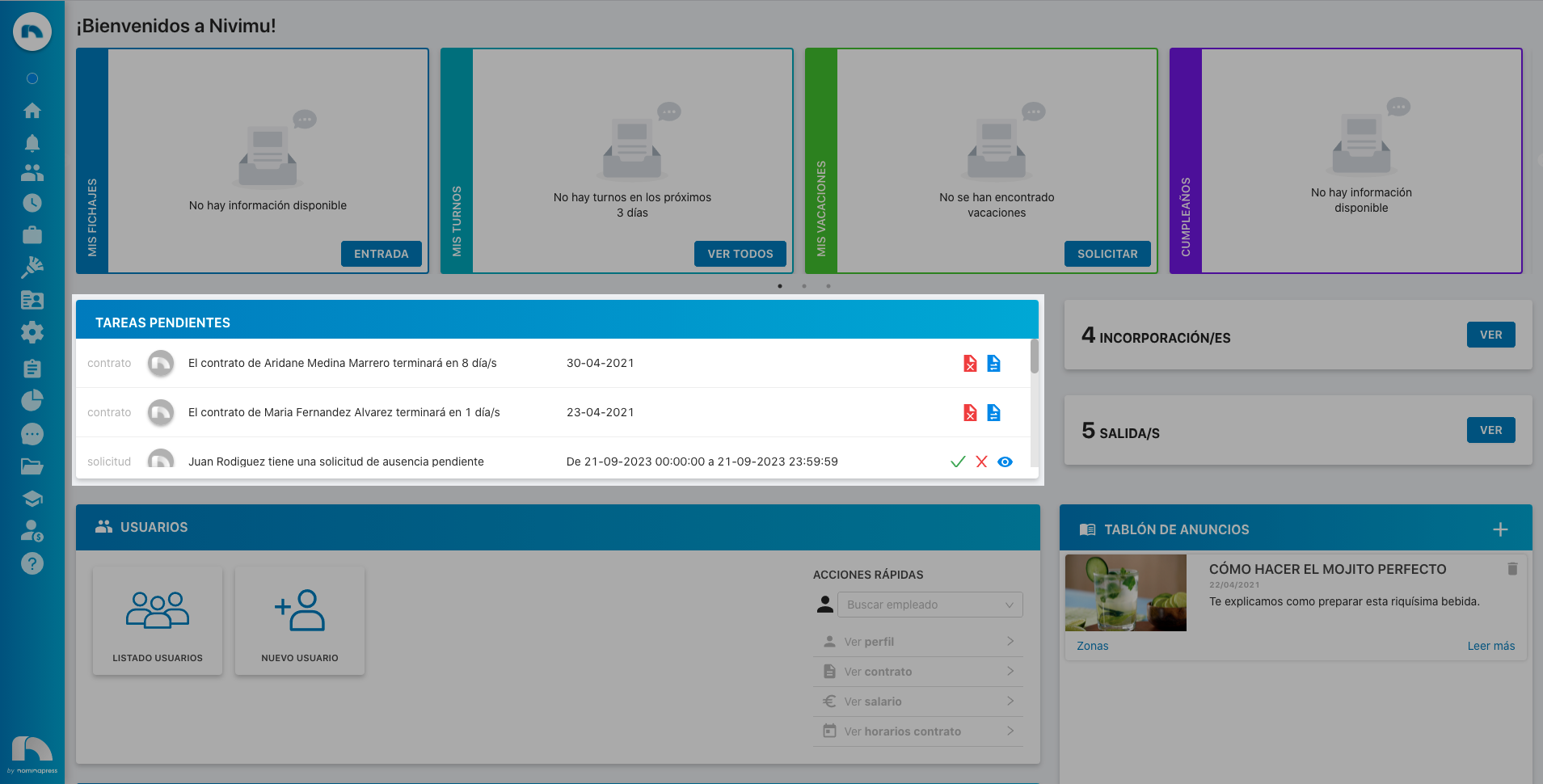 Pending Tasks