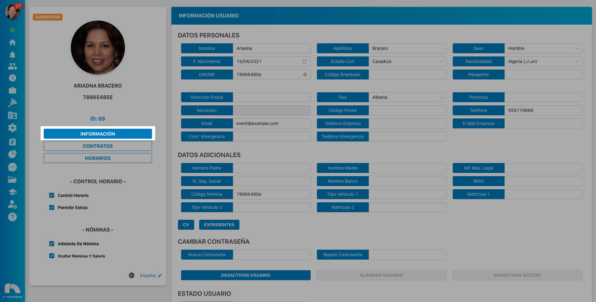 Perfil / Información
