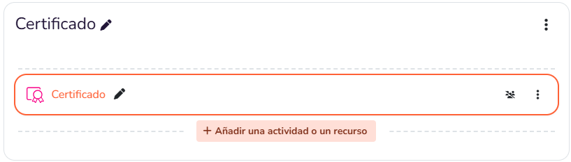 Sección certificado
