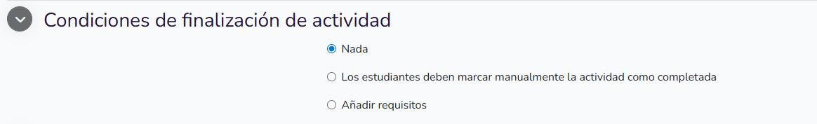 Condiciones de finalización
